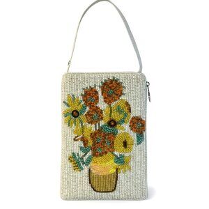 Bamboo Trading Company Beaded Floral Wristlet Purse